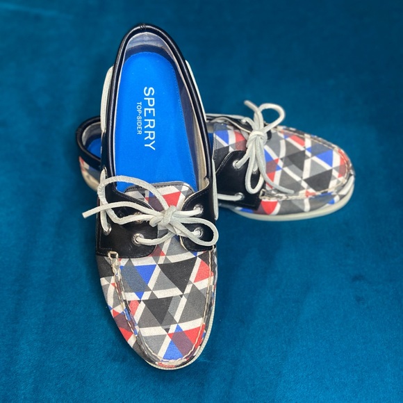 Sperry Other - BEAUTIFUL Sperry boat shoes. Red, blue, blk, white. 10M